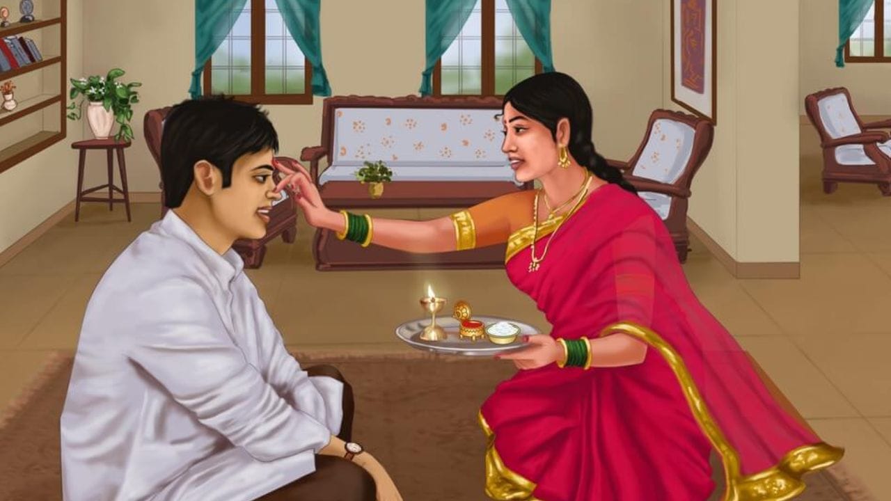 ભાઈબીજ પર તમારા ભાઈને તિલક લગાવતા પહેલા, બહેનોએ થાળી સજાવવી જોઈએ અને તેના પર દીવો, ચોખાના દાણા, ફૂલો, સોપારી, નારિયેળ, પવિત્ર દોરો, સિક્કો અને મીઠાઈઓ મૂકવી જોઈએ.