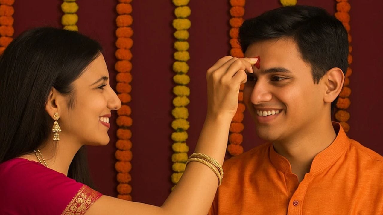 પ્રથમ, બહેન તેના ભાઈના કાંડા પર પવિત્ર દોરો બાંધે છે. પછી, તે તેના કપાળ પર રોલી અને ચોખાના દાણાનું તિલક લગાવે છે. પછી તે તેને ફૂલોની માળા પહેરાવીને મીઠાઈઓ ખવડાવે છે. અંતે, તે આરતી (આરતી) કરે છે અને તેના સુખ, સમૃદ્ધિ અને લાંબા આયુષ્ય માટે પ્રાર્થના કરે છે. બદલામાં, ભાઈ પણ પ્રેમથી ભેટ આપીને તેની બહેનના આશીર્વાદ અને સ્નેહ વ્યક્ત કરે છે.