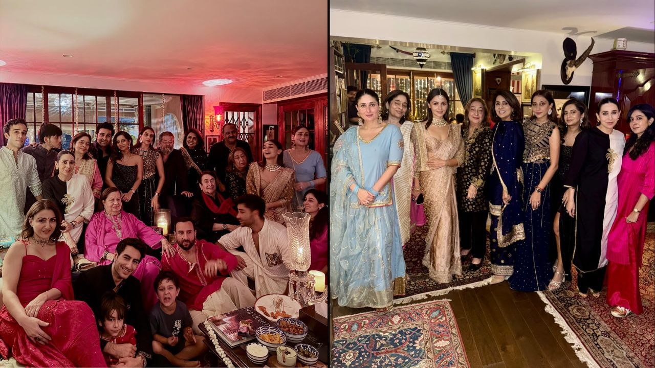 આલિયા ભટ્ટ, નીતુ કપૂર, કરિશ્મા કપૂર અને અન્ય ઘણા લોકોએ કરીના કપૂર ખાન અને સૈફ અલી ખાનની દિવાળી પહેલાની પાર્ટીમાં હાજરી આપી હતી. પાર્ટી સેલિબ્રેશનના ગ્રુપ ફોટા શેર કરવામાં આવી રહ્યા છે.