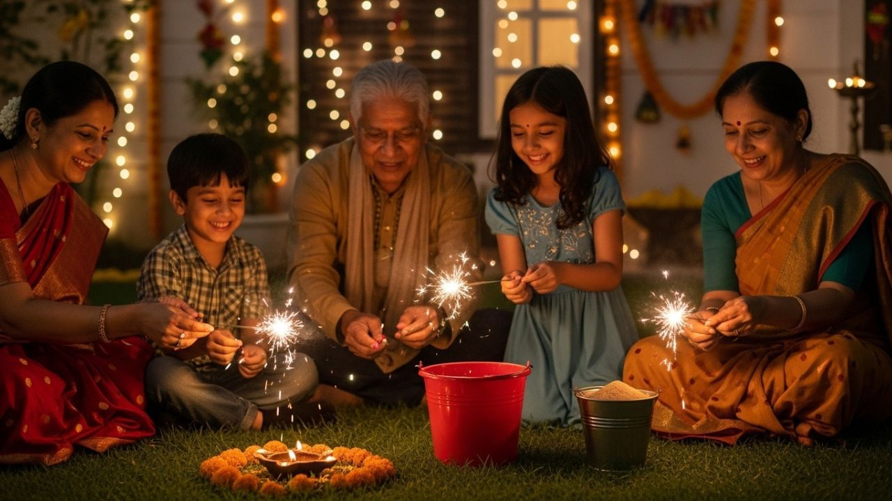 ઢીલા કપડાં પહેરવાનું ટાળો: ફટાકડા ફોડતી વખતે બાળકોને સુતરાઉ અને થોડાં ફિટિંગવાળા કપડાં પહેરાવો. નાયલોન અથવા કૃત્રિમ કાપડ ખૂબ જ ઝડપથી આગ પકડી લે છે. દુપટ્ટા અથવા ઢીલા કપડાં પણ ફટાકડાની આગ પકડી શકે છે. તેથી તેમનાથી દૂર રહો.
