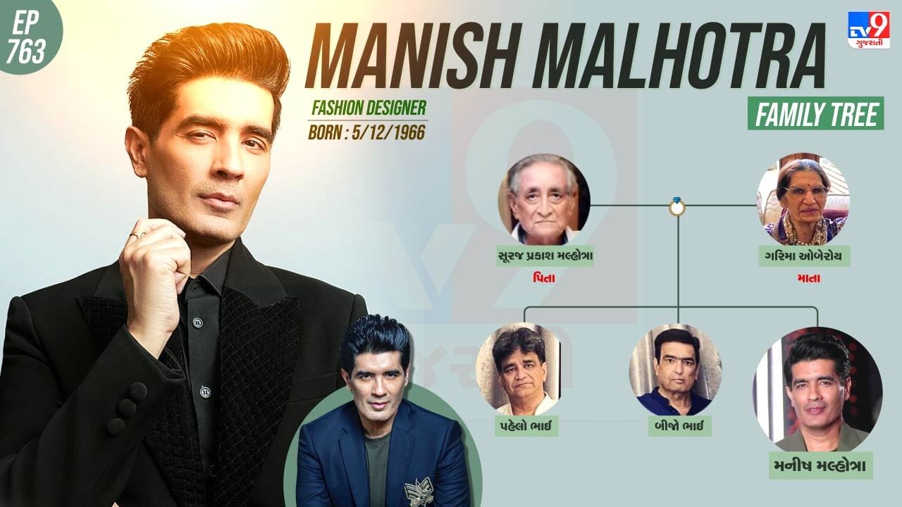 Indian fashion designer Manish Malhotra family tree
