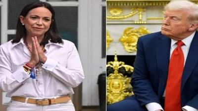 નોબલ શાંતિ પુરસ્કાર ડોનાલ્ડ ટ્રમ્પને અર્પણ કરતી મારિયા કોરિના મચાડો