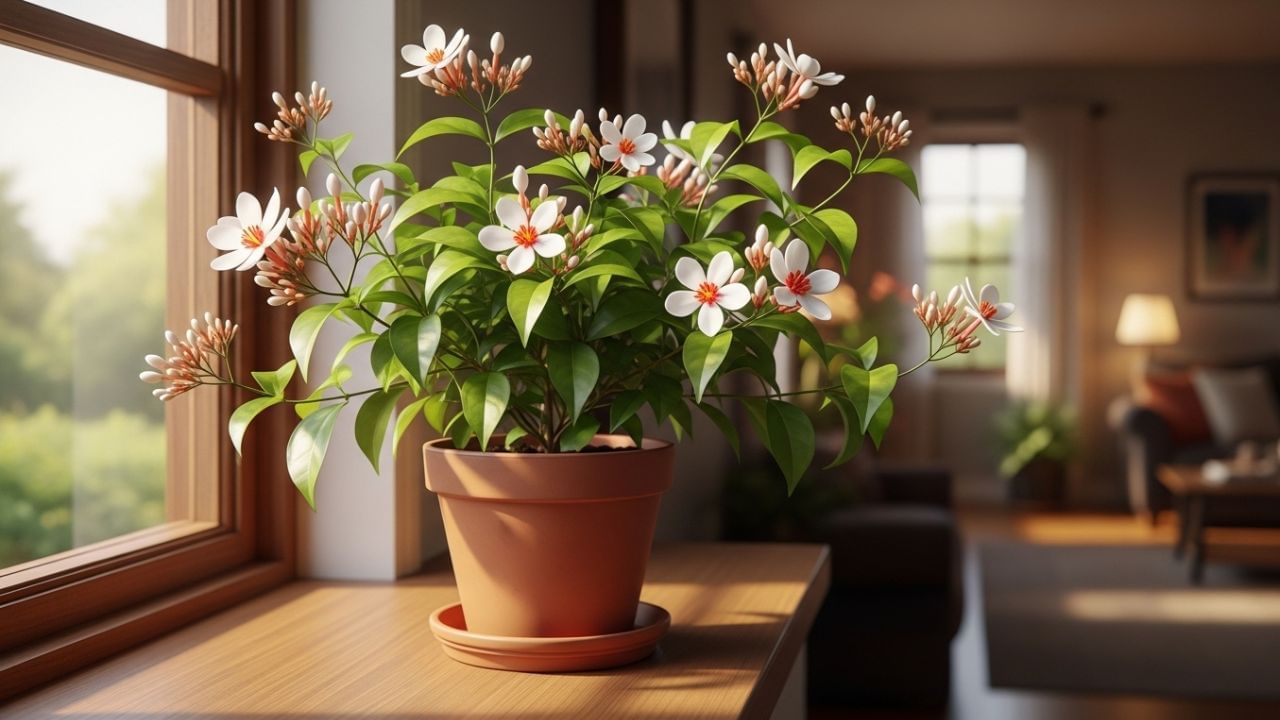 ધન અને સમૃદ્ધિ પ્રાપ્ત કરવે: પારિજાતનો છોડ ઘરમાં ધન અને સમૃદ્ધિ લાવે છે તેવું માનવામાં આવે છે. ધાર્મિક માન્યતા અનુસાર, જ્યારે પારિજાતનો છોડ ઘરમાં લગાવવામાં આવે છે, ત્યારે દેવી લક્ષ્મી પ્રસન્ન થાય છે અને ઘરમાં ધન અને સમૃદ્ધિ વધે છે. તેની આસપાસની ઉર્જા સકારાત્મક રહે છે, જે પરિવારના સભ્યોને તેમના વ્યવસાય અને નાણાકીય બાબતોમાં લાભ આપે છે.