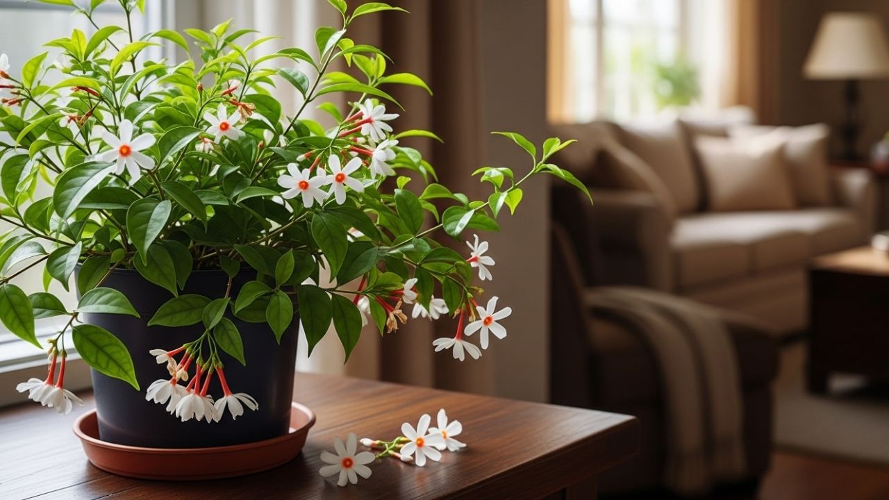 બાળકો અને કૌટુંબિક સુખ: ધાર્મિક માન્યતાઓ અનુસાર, પારિજાતનો છોડ પરિવારમાં પ્રેમ અને સુમેળ જાળવવામાં મદદ કરે છે. તેને લગાવવાથી પરિવારના સભ્યોમાં સુમેળ અને જોડાણ વધે છે. વધુમાં, તેને ઘરમાં લગાવવાથી સુખ અને સમૃદ્ધિ આવે છે.