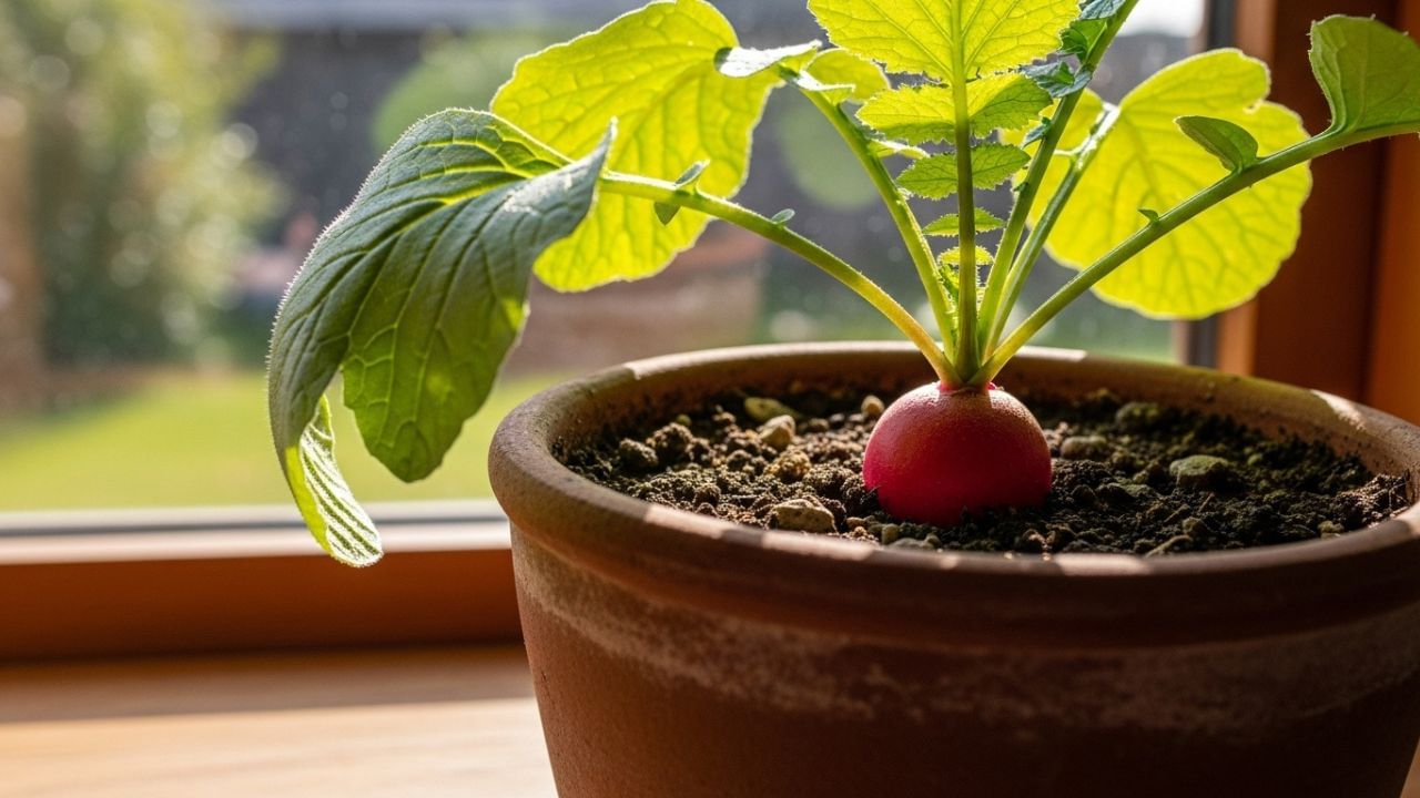 Radish plant in Pot (1)