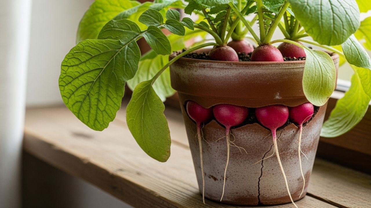 Radish plant in Pot (4)