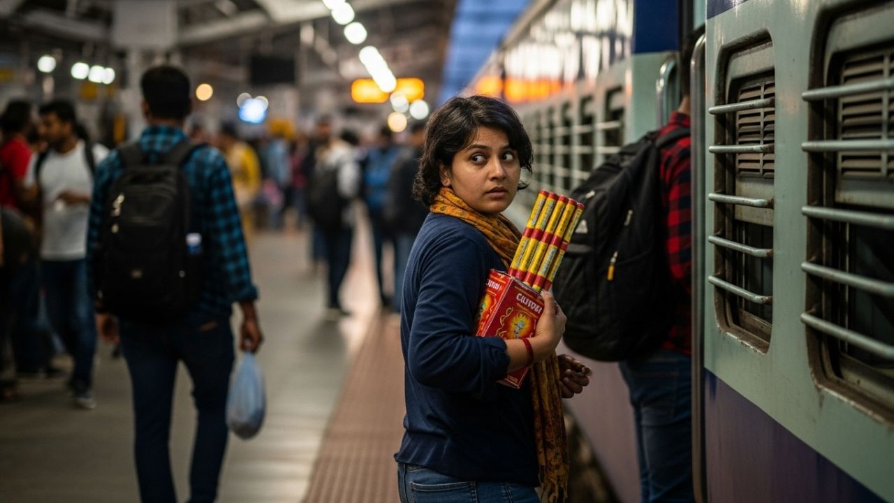 રેલવે કાયદાની કલમ 164 હેઠળ, મુસાફરને ₹1,000 દંડ, 3 વર્ષની જેલ અથવા તો બંને થઈ શકે છે. વાત એમ છે કે, ફટાકડા પ્રતિબંધિત વસ્તુ છે, તેથી ટ્રેનમાં ફટાકડા લઈ જતા મુસાફરો સજાને પાત્ર છે. આટલું જ નહીં, જો મુસાફર આ વસ્તુઓ સાથે મુસાફરી કરે છે અને કોઈ નુકસાન કે ઈજા થાય છે, તો મુસાફરને જવાબદાર ઠેરવવામાં આવી શકે છે.