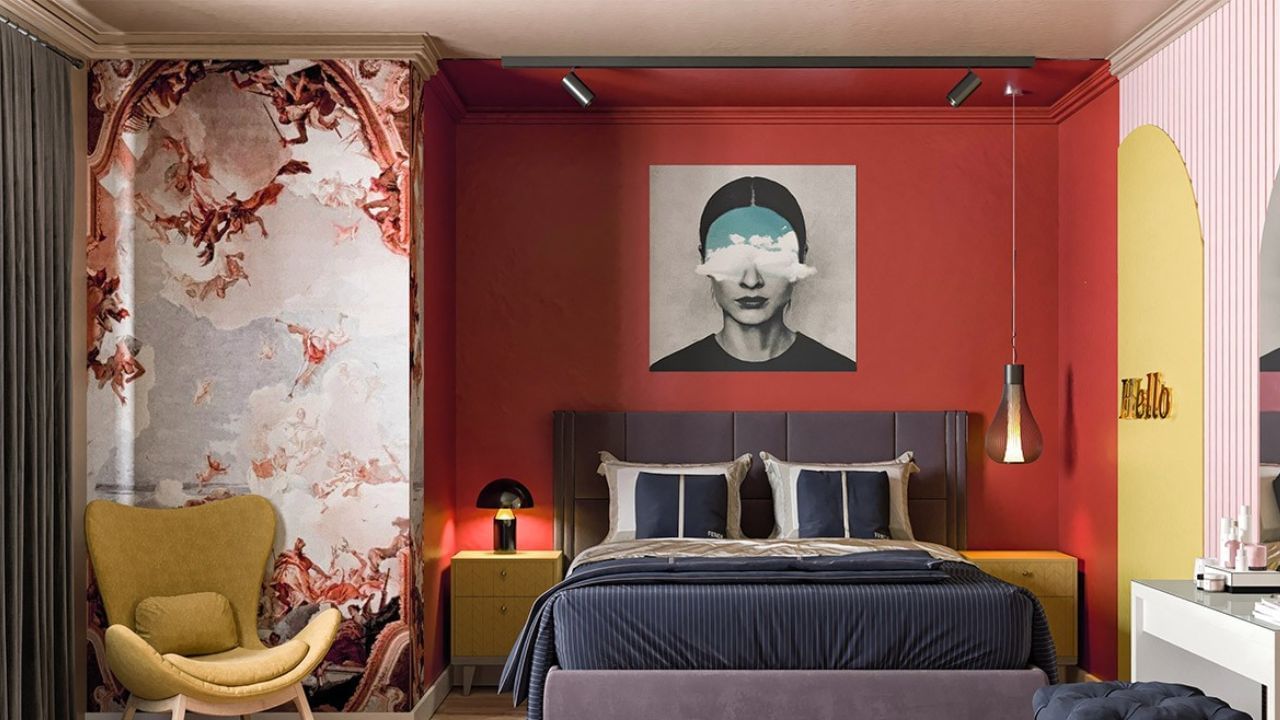લાલ રંગ ટાળો: પેઇન્ટિંગમાં હાલમાં એક નવો ટ્રેન્ડ ચાલી રહ્યો છે. લોકો રૂમની ત્રણ દિવાલોને હળવા રંગમાં અને એકને ઘેરા રંગમાં રંગે છે. મોટાભાગના લોકો લાલ રંગ પસંદ કરે છે. જોકે, બેડરૂમની દિવાલો પર લાલ રંગનો ઉપયોગ ન કરવો જોઈએ, કારણ કે લાલ રંગ જોવાથી મન શાંત થતું નથી. આ ઊંઘમાં ખલેલ પહોંચાડે છે.