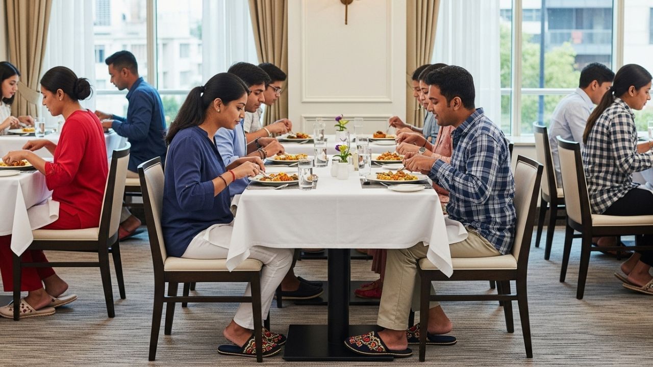 જ્યોતિષ મુજબ જૂતાં-ચપ્પલ રાહુ અને શનિ ગ્રહ સાથે સંબંધિત છે. જો કોઈ વ્યક્તિ જમવાના સમયે ચપ્પલ પહેરે છે, તો તે ગ્રહોના નકારાત્મક પ્રભાવને આમંત્રણ આપે છે, જેના પરિણામે આર્થિક મુશ્કેલીઓ, તણાવ અને અસંતુલન આવી શકે છે.
