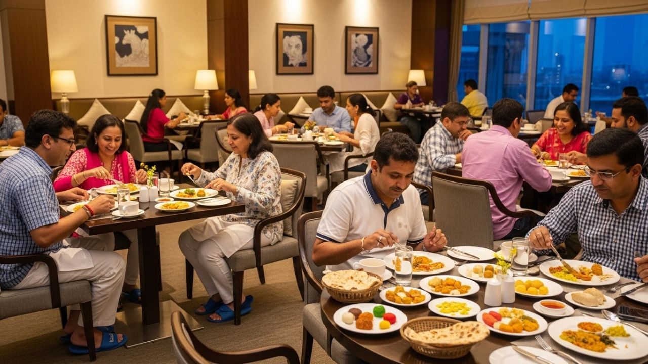 ધાર્મિક અને વાસ્તુ દૃષ્ટિએ: હિંદુ સંસ્કૃતિમાં અન્નને ‘માતા અન્નપૂર્ણા’નું સ્વરૂપ માનવામાં આવે છે. તેથી જમવાના સમયે ચપ્પલ પહેરવી એ દેવતાનું અપમાન ગણાય છે. વાસ્તુશાસ્ત્ર પ્રમાણે ચપ્પલ અને જૂતાં બહારની નેગેટિવ એનર્જી સાથે ઘરમાં પ્રવેશે છે. ખાસ કરીને રસોડામાં અથવા જમવાના સ્થાને આવી નકારાત્મક ઊર્જા શાંતિ અને સમૃદ્ધિમાં અવરોધ ઉભો કરે છે.
