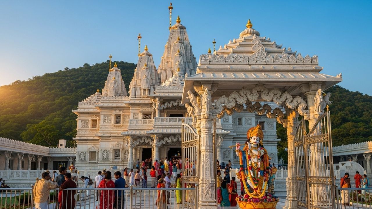 મંદિરમાં પૂજા કરતી વખતે કેટલાક નિયમોનું પાલન કરવું જરૂરી ગણવામાં આવ્યું છે, જોકે બહુ ઓછા લોકો તેને જાણે છે. વાસ્તુ શાસ્ત્ર અને ધાર્મિક ગ્રંથોમાં આવા અનેક નિયમોનો ઉલ્લેખ જોવા મળે છે. એમાંનો એક મહત્વનો નિયમ એવો છે કે મંદિરના પ્રવેશદ્વાર પર પગ મૂકતાં પહેલાં કોઈ પવિત્ર મંત્રનો જાપ કરવો જોઈએ. આ મંત્રમાં આખા બ્રહ્માંડની ઊર્જા સમાયેલ હોવાનું માનવામાં આવે છે. આવો જાણીએ કે આ મંત્ર કયો છે અને તેનો જાપ કરવાથી કયા આધ્યાત્મિક અને માનસિક લાભ થાય છે. ( Credits: AI Generated )