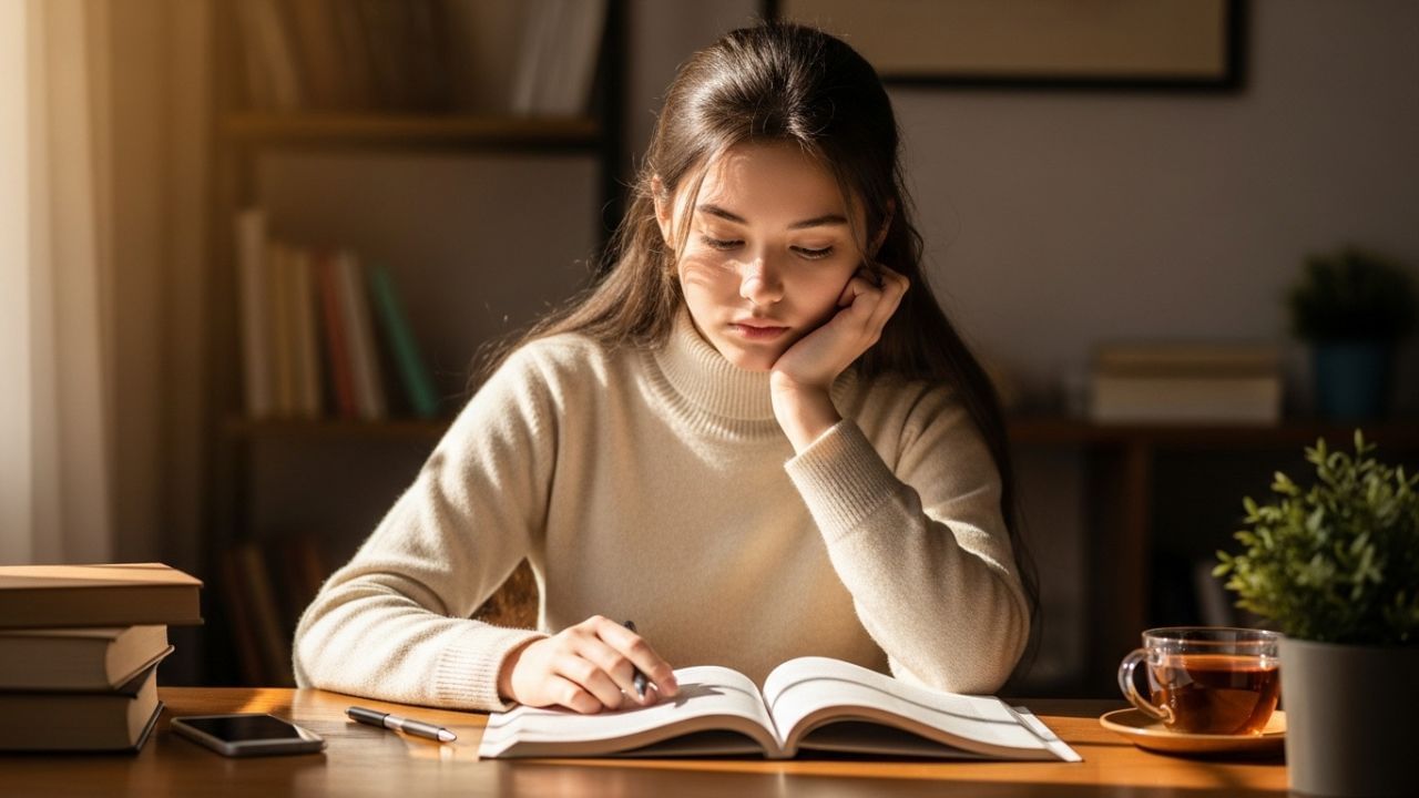 અભ્યાસ કરતી વખતે સૌથી મોટી અડચણ ધ્યાન ભંગ થવાની હોય છે, ખાસ કરીને મોબાઇલ ફોન જેવી વસ્તુઓથી. જ્યારે તમે વાંચન માટે બેસો, ત્યારે તમારા ફોનને બંધ કરવો કે પછી બીજા રૂમમાં રાખવો ખૂબ જરૂરી છે. વારંવાર આવતાં મેસેજ, નોટિફિકેશન અથવા સોશિયલ મીડિયા એલર્ટ તમારું ધ્યાન ખેચી લે છે અને અભ્યાસમાં એકાગ્રતા ગુમાવી દે છે. તેથી અભ્યાસ સમય દરમિયાન તમારા આસપાસની તમામ વિક્ષેપકારક વસ્તુઓ દૂર રાખો, જેમ કે ટીવી, મોબાઇલ, ગેમ્સ અથવા અશાંત વાતાવરણ. જો શક્ય હોય તો ‘ડિસ્ટર્બ ન કરો’ (Do Not Disturb) મોડનો ઉપયોગ કરો જેથી તમારું ધ્યાન સંપૂર્ણ રીતે અભ્યાસ પર ટકી રહે. આ રીતે તમે ઓછા સમયમાં વધુ માહિતી યાદ રાખી શકશો અને અભ્યાસની ગુણવત્તા પણ વધારશો. ( Credits: AI Generated )