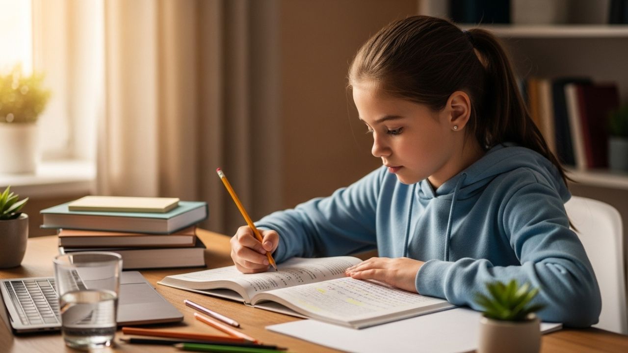 અભ્યાસ દરમિયાન મનની એકાગ્રતા જાળવવા માટે પોમોડોરો ટેકનિક ખૂબ જ અસરકારક રીત છે. આ પદ્ધતિમાં તમે 25 મિનિટ પૂરું ધ્યાન કેન્દ્રિત કરીને અભ્યાસ કરો છો અને પછી 5 મિનિટનો ટૂંકો વિરામ લો છો. આ એક “પોમોડોરો સેશન” ગણાય છે. ચાર સેશન પૂર્ણ થયા પછી તમે 15-20 મિનિટનો લાંબો બ્રેક લઈ શકો છો. આ રીતનો મુખ્ય હેતુ એ છે કે મગજ સતત દબાણ હેઠળ કામ કરીને થાકી ન જાય. ટૂંકા વિરામો મગજને નવી તાજગી આપે છે, જેના કારણે ધ્યાન વધુ ટકે છે અને યાદશક્તિ પણ મજબૂત બને છે. ( Credits: AI Generated )