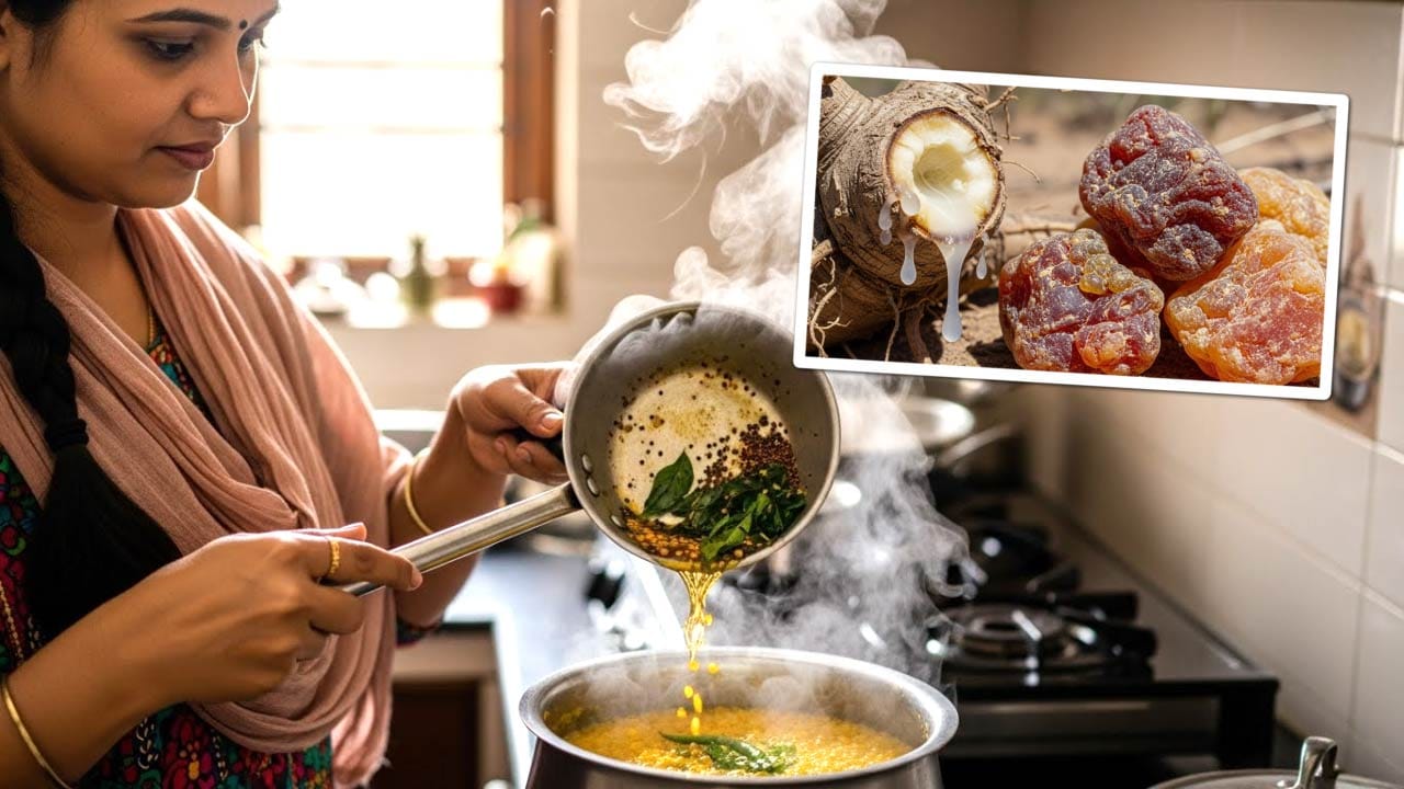  હિંગ (Asafoetida) એક કુદરતી મસાલો છે, જે Ferula નામના છોડની મૂળમાંથી નીકળતા રસને પ્રોસેસ કરીને બને છે. હિંગની કાચી સુગંધ તો તીવ્ર હોય છે, પરંતુ રાંધવા દરમિયાન તેનો સ્વાદ નરમ, થોડી ખુશ્બુદાર માટીની સુગંધ જેવો બની જાય છે અને દાળ-શાકના સ્વાદને વધારે મજેદાર બનાવે છે. પરંતુ શું તમે ક્યારેય વિચાર્યું છે કે દાળ બનાવતી વખતે હિંગ શા માટે ઉમેરવામાં આવે છે? હકીકતમાં, માત્ર સ્વાદ માટે જ નહીં, તેના પાછળ એક વૈજ્ઞાનિક કારણ પણ છુપાયેલું છે – જે વિશે બહુ ઓછા લોકોને ખબર હોય છે.