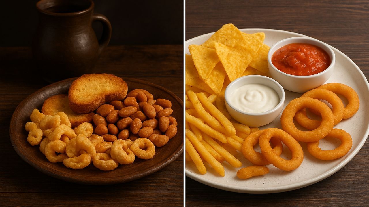 દારૂ પીતી વખતે નાસ્તો કરવાથી દારૂના સ્વાદને સંતુલિત કરવામાં મદદ મળે છે, તે પચવામાં સરળ બને છે અને લોકોને તેનો લાંબા સમય સુધી આનંદ માણવામાં મદદ મળે છે. આ જ કારણ છે કે પીનારાઓ હજુ પણ ઘૂંટણની વચ્ચે મગફળી, કબાબ અથવા ચિપ્સ ખાય છે.