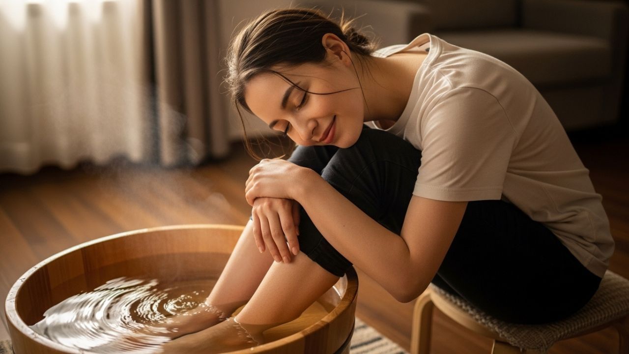 अपने पैरों को गर्म पानी में भिगोने के कई स्वास्थ्य लाभ हैं। नियमित रूप से इस तरीके को अपनाने से कुछ बीमारियों से भी बचाव हो सकता है। यह रक्त प्रवाह में सुधार करता है, तनाव कम करता है और रोज़मर्रा की थकान से राहत देता है। कई लोग इसे अपनी दैनिक देखभाल दिनचर्या का हिस्सा बना लेते हैं, क्योंकि यह न केवल राहत प्रदान करता है, बल्कि शरीर की उपचार प्रक्रिया को भी बढ़ावा देता है। आइए अब इस सरल लेकिन प्रभावी उपाय के लाभों पर करीब से नज़र डालें। (साभार: एआई जेनरेटेड)