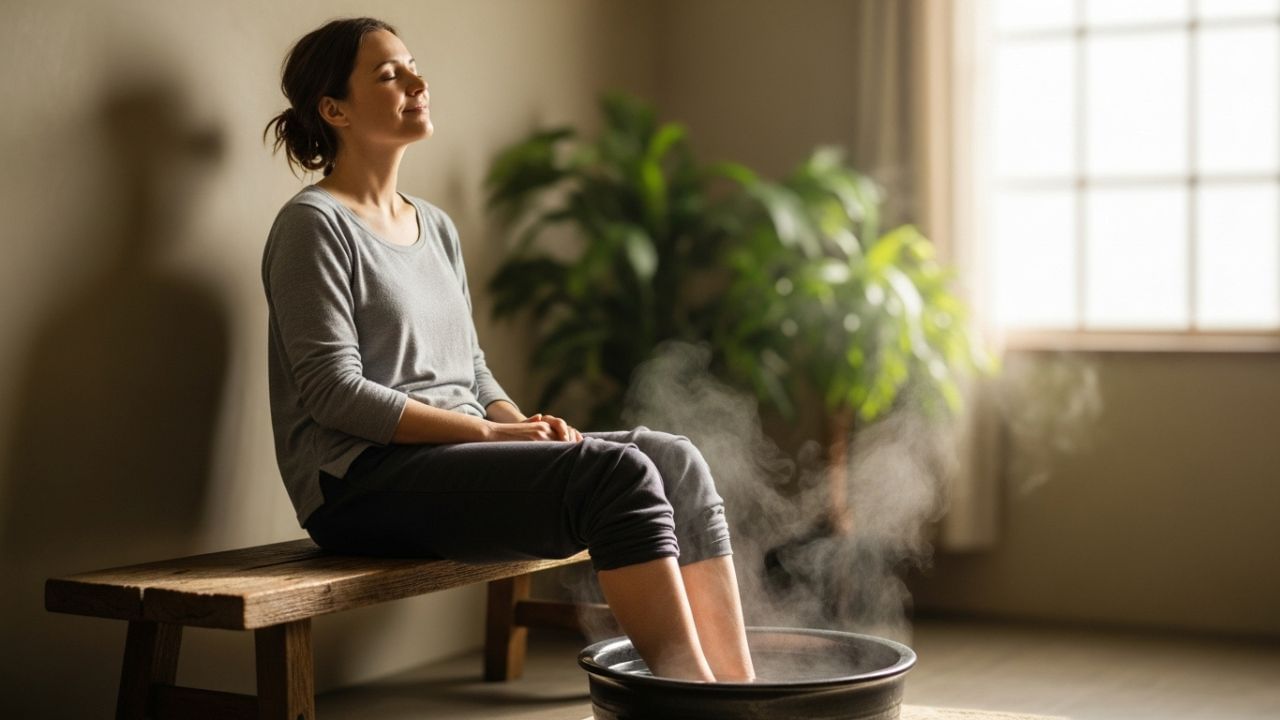 गर्म पानी में नमक मिलाने से इसके लाभकारी प्रभाव बढ़ जाते हैं। नमक में मौजूद मैग्नीशियम और अन्य खनिज त्वचा को आराम पहुँचाते हैं और सूजन या जलन को कम करने में मदद करते हैं। यह शरीर से अशुद्धियों को बाहर निकालने की प्रक्रिया को भी बढ़ावा देता है। नमक वाला पानी बहुत उपयोगी साबित होता है, खासकर अगर पैरों में दुर्गंध या सूजन जैसी समस्या हो। इसके लिए एप्सम सॉल्ट या सिंधव सॉल्ट बेहतरीन माना जाता है। (साभार: एआई जेनरेटेड)