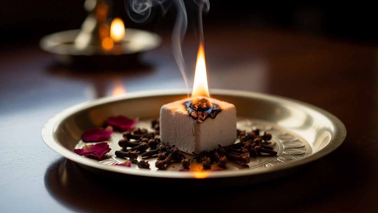 જ્યોતિષ માન્યતાઓ મુજબ, જો દરરોજ 7 થી 8 લવિંગને કપૂર સાથે પ્રગટાવીને તેનો ધુમાડો આખા ઘરમાં ફેલાવવામાં આવે, તો તે નકારાત્મક ઉર્જા દૂર કરીને આરોગ્ય સંબંધિત તકલીફોમાં રાહત આપે છે. માનવામાં આવે છે કે સતત 40 દિવસ સુધી આ ઉપાય કરવાથી દેવા જેવી સમસ્યાઓ હળવી થાય છે અને અટકેલા કાર્યો સફળતાપૂર્વક પૂર્ણ થવા લાગે છે. ( Credits: AI Generated )