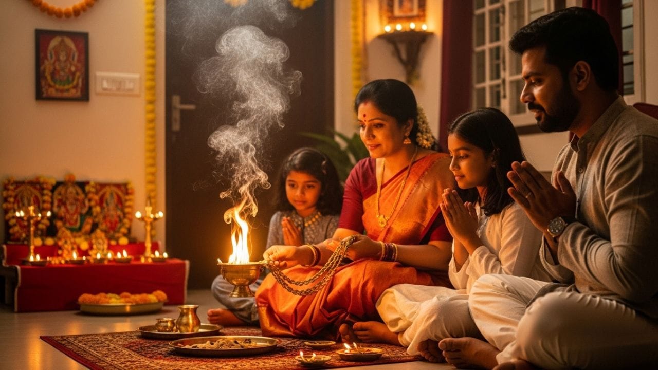 હિંદુ સંસ્કૃતિમાં કપૂરને ખૂબ જ પવિત્ર માનવામાં આવે છે. પૂજા કે આરતી દરમિયાન કપૂર પ્રગટાવવું  શુભ માનવામાં આવે છે, કારણ કે તેની સુગંધ આસપાસનું વાતાવરણ શુદ્ધ અને સકારાત્મક બનાવે છે. કપૂરનો ઉપયોગ માત્ર ધાર્મિક કારણોસર જ નહીં, પરંતુ વૈજ્ઞાનિક રીતે પણ આરોગ્ય અને ઊર્જા માટે લાભદાયી માનવામાં આવે છે. આવો જાણીએ કે સાંજના સમયે ઘરે કપૂર પ્રગટાવવાથી કયા ધાર્મિક અને વૈજ્ઞાનિક લાભ મળે છે. ( Credits: AI Generated )