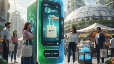 લાવ્યા એવી થેલી જે પ્રકૃતિને નહીં થવા દે મેલી નવસારી કોર્પોરેશન દ્વારા ATMની જેમ કાપડની થેલી આપતું વેન્ડિંગ મશીન મૂકાયું