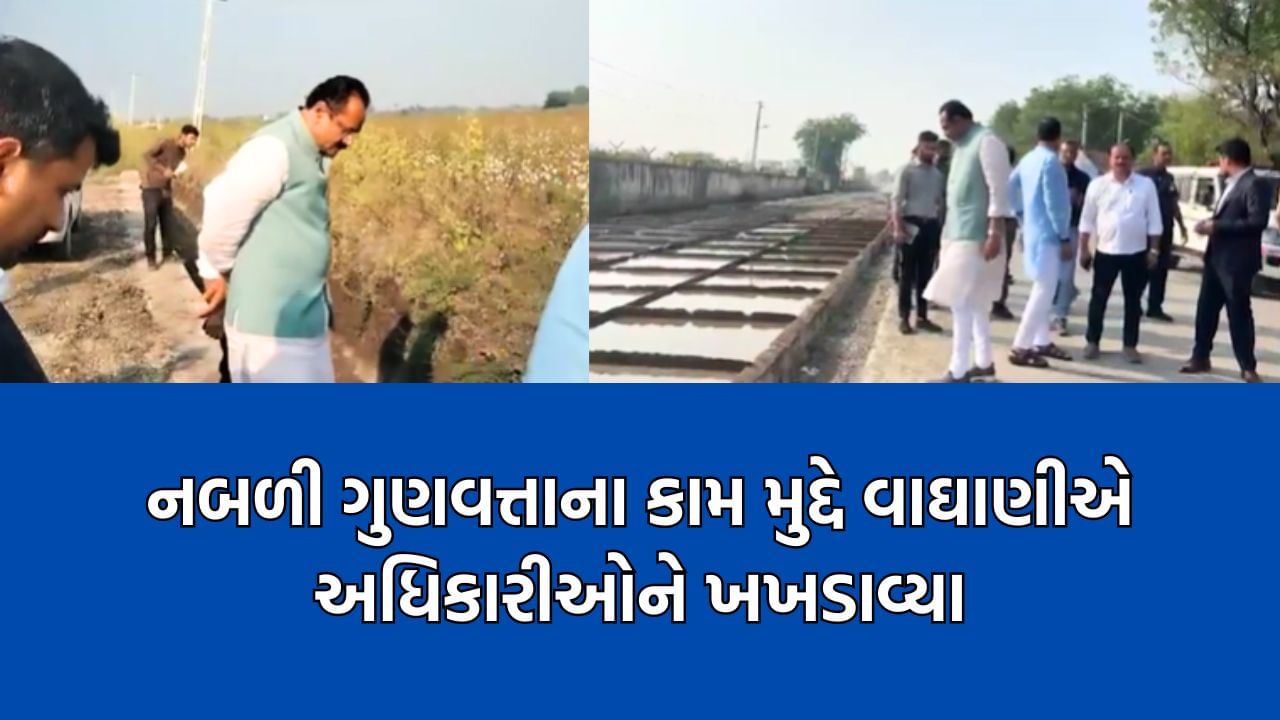 અમરેલીમાં રોડના કામ મુદ્દે કૃષિમંત્રી જીતુ વાઘાણીએ નબળા બાંધકામ મુદ્દે અધિકારીઓને ખખડાવ્યા- જુઓ Video