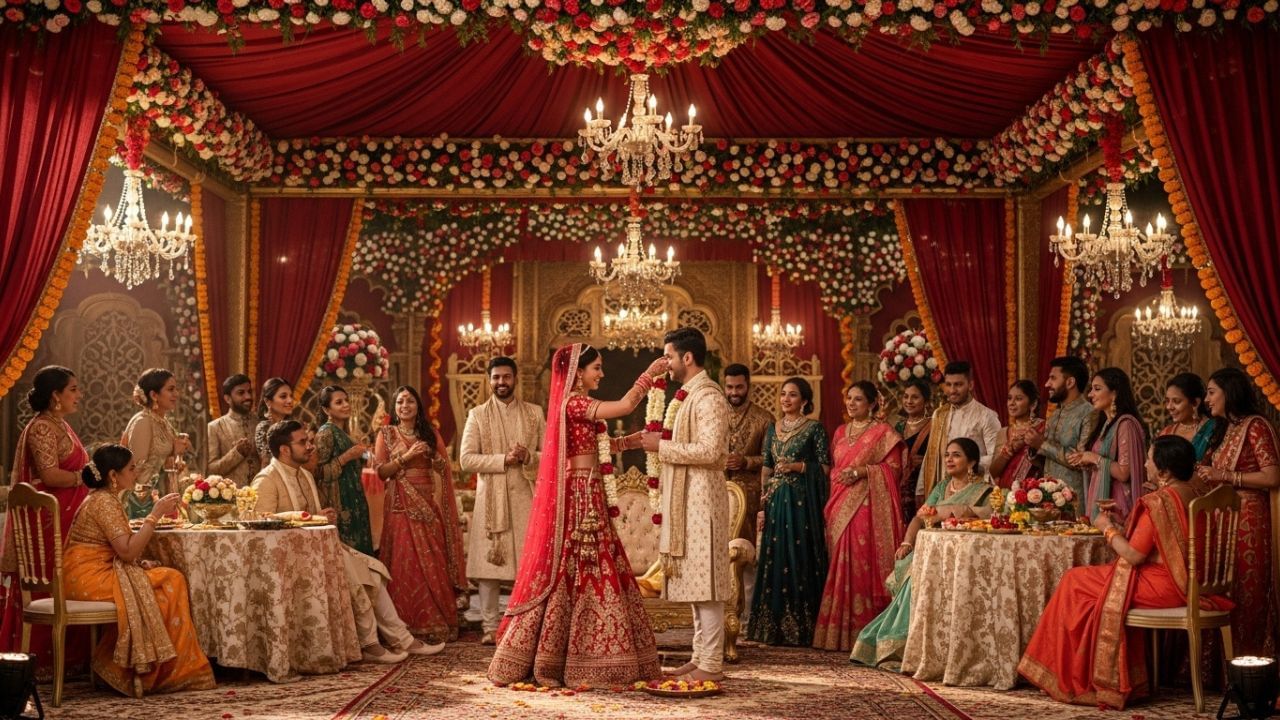 વરમાળાનું શાબ્દિક મહત્વ: ફૂલો: હિન્દુ ધર્મમાં, ફૂલો સુંદરતા, શુદ્ધતા અને સકારાત્મક ઉર્જાનું પ્રતીક છે. ફૂલોની સુગંધ વાતાવરણને શુદ્ધ કરે છે અને કન્યા અને વરરાજાને આનંદ અને ખુશી આપે છે.
