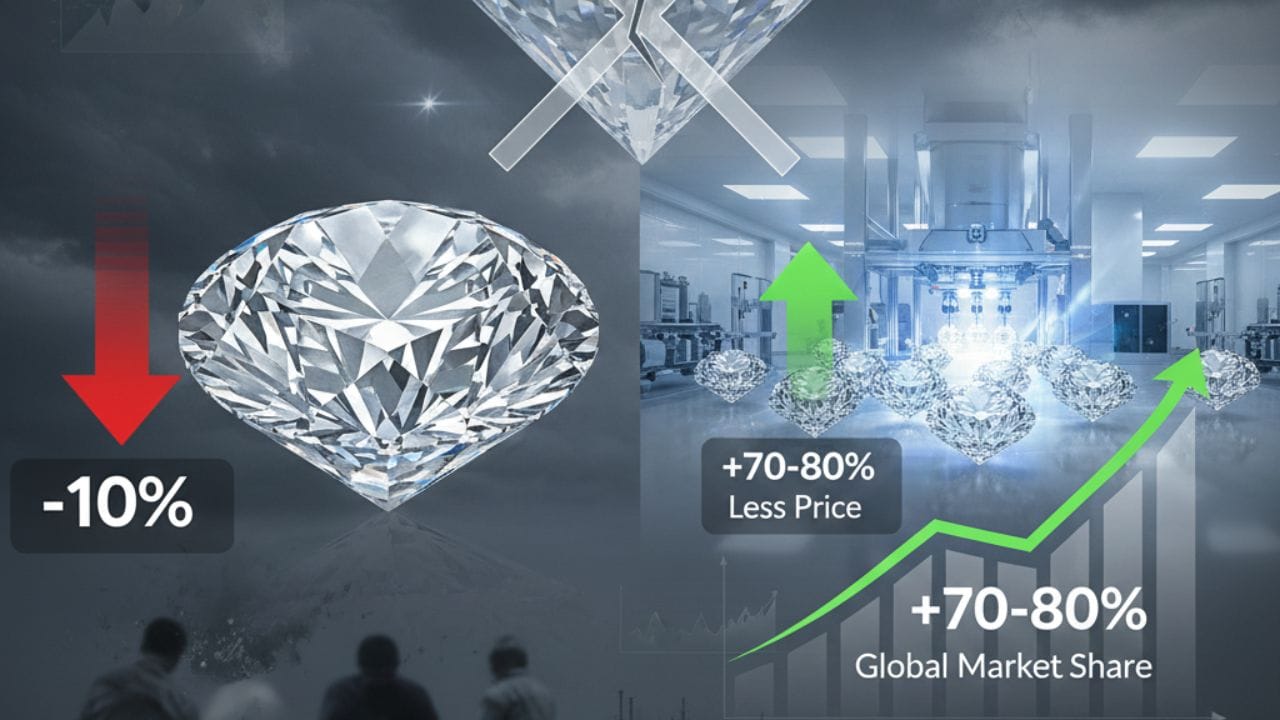 સુરતના હીરા ઉદ્યોગમાં મંદીનો મોટો ફટકો, અસલી હીરાના ભાવમાં એક સપ્તાહમાં 10% નો ઘટાડો