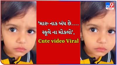 Funny Cute Video: મારું નાક બંધ છે....મને સ્કૂલે ના મોકલો, પિતા અને નાની ક્યૂટ બેબીની મસ્ત નોકઝોક વાતો થઈ Viral