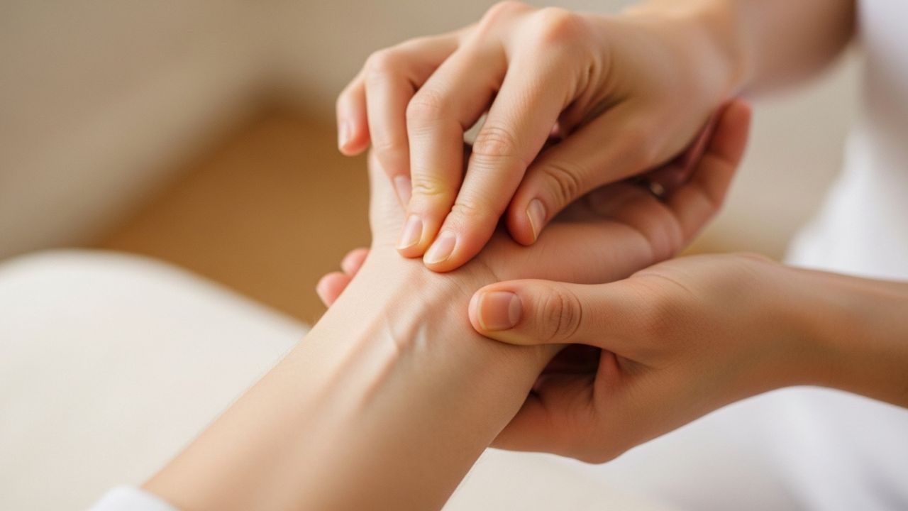 માનસિક શાંતિ મેળવવા અને ઊંઘની ગુણવત્તા સુધારવા માટે તમે હાથના કાંડાના ખૂણા પરના 7 પોઈન્ટ પર હળવું દબાણ કરી શકો છો. આ બિંદુને દબાવવાથી મન શાંત રહે છે, તણાવમાં રાહત મળે છે અને ઊંઘ વધુ આરામદાયક બને છે. નિયમિત રીતે આ ઉપાય કરવાથી રાત્રે ઉછાળવાની અથવા વારંવાર જાગવાની સમસ્યા ઘટી શકે છે. ( Credits: AI Generated )