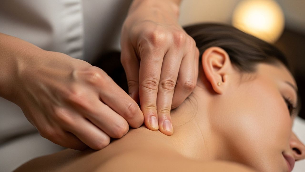 ગરદનના તળિયે ભાગ પર અંગૂઠાની મદદથી હળવું દબાણ આપવાથી શરીરને આરામ મળે છે અને ઊંઘ આવવામાં સહાય થાય છે. આ પદ્ધતિ મન અને શરીર બંનેને શાંત બનાવી હળવાશનો અનુભવ કરાવે છે, જેના કારણે અનિદ્રાની સમસ્યામાં ધીમે ધીમે રાહત મળી શકે છે. ( Credits: AI Generated )