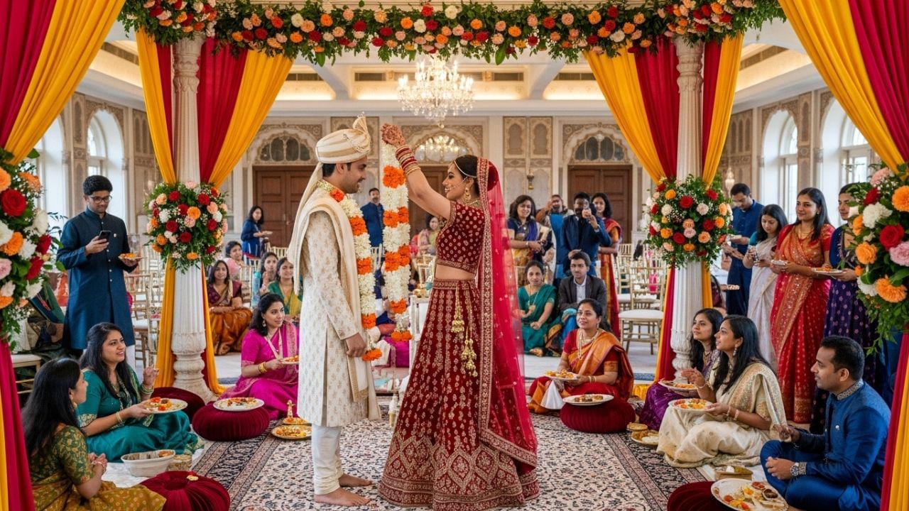 આધ્યાત્મિક અર્થ: વરમાળાનો અર્થ ફક્ત "માળા પહેરાવવો" એવું નથી, પરંતુ તે સ્વીકૃતિ અને આદરનું પ્રતીક છે. જ્યારે કન્યા વરરાજાને માળા પહેરાવે છે, ત્યારે તે તેને પૂરા દિલથી સ્વીકારે છે અને જીવનના સુખ-દુઃખમાં તેની સાથે રહેવાનું વચન આપે છે. જ્યારે વરરાજા કન્યાને માળા પહેરાવે છે, ત્યારે તે પણ તેને પૂરા દિલથી સ્વીકારે છે અને જીવનભર તેની સાથે રહેવાનું વચન આપે છે.
