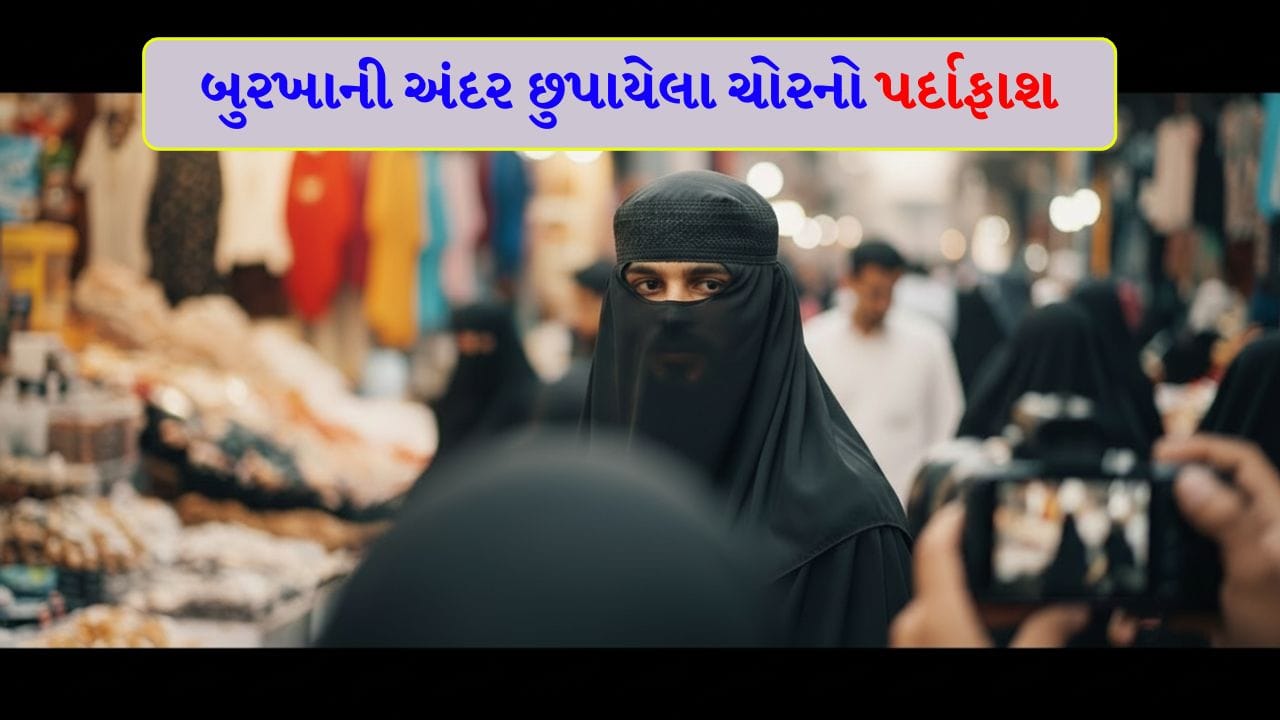 બુરખાની આડમાં ચોરી કરતો યુવક ઝડપાયો! મહિલાઓની સુરક્ષા અને જાહેર જગ્યામાં પ્રાઈવસી અંગે ઊભા થયા ગંભીર પ્રશ્નો – જુઓ Video