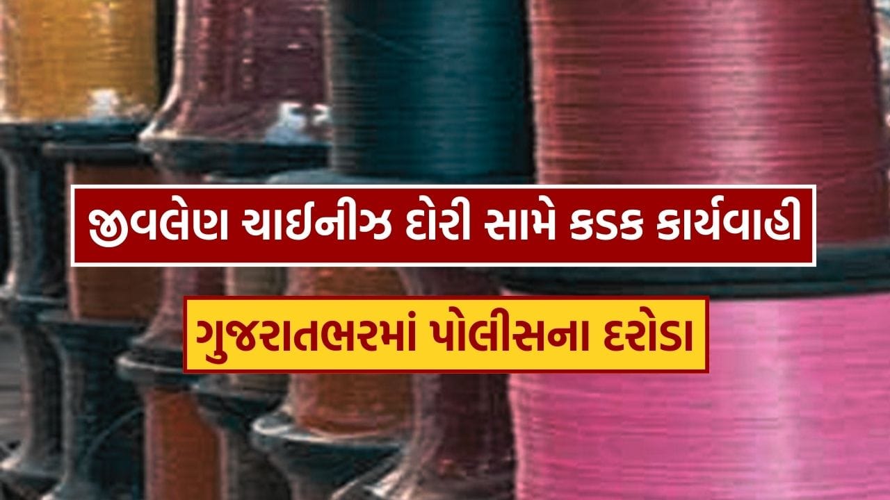 Breaking News : રાજ્યમાં પ્રથમ વખત જીવલેણ ચાઈનીઝ દોરી સામે ગુજરાત પોલીસની મોટી કાર્યવાહી, અઢી કરોડથી વધુનો જથ્થો જપ્ત