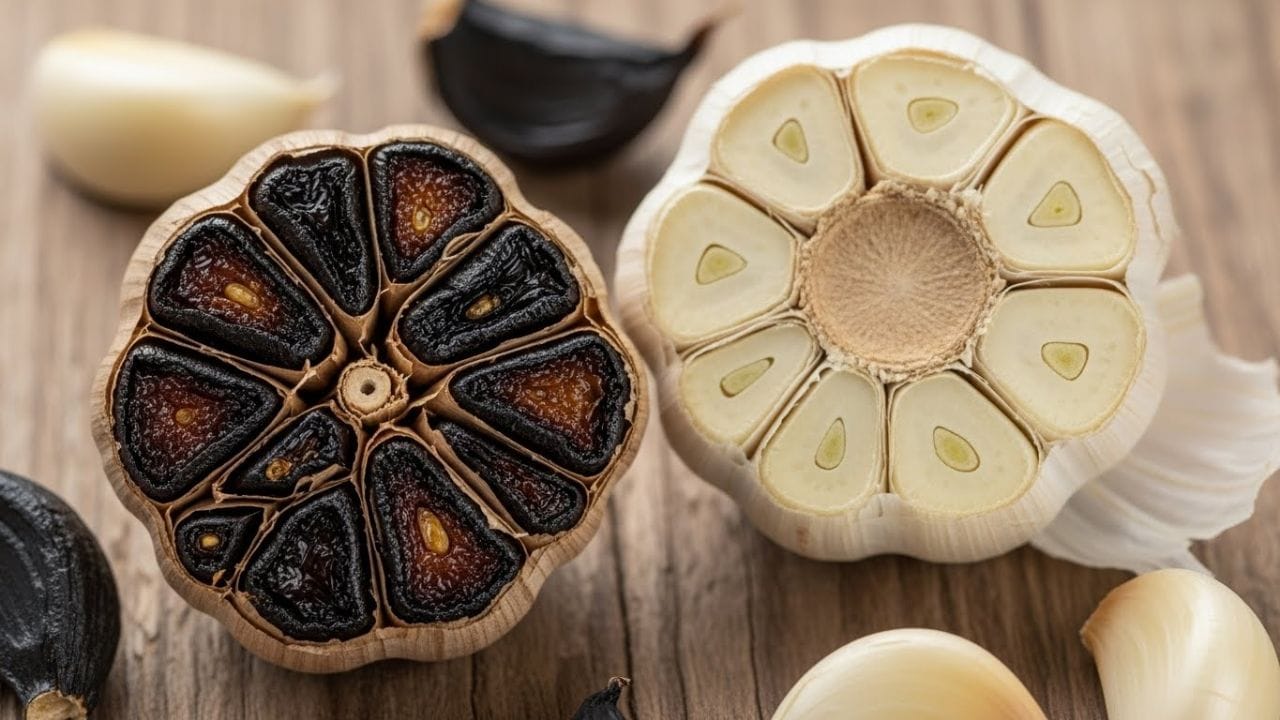 કાળું અને સફેદ લસણ: ડોક્ટરો કહે છે કે ઘરેલુ સફેદ લસણની તીવ્ર ગંધ અને એન્ટિમાઇક્રોબાયલ ગુણધર્મો તેમાં રહેલા એલિસિનને કારણે છે. એલિસિન પેટ માટે ખૂબ જ હાનિકારક માનવામાં આવે છે.