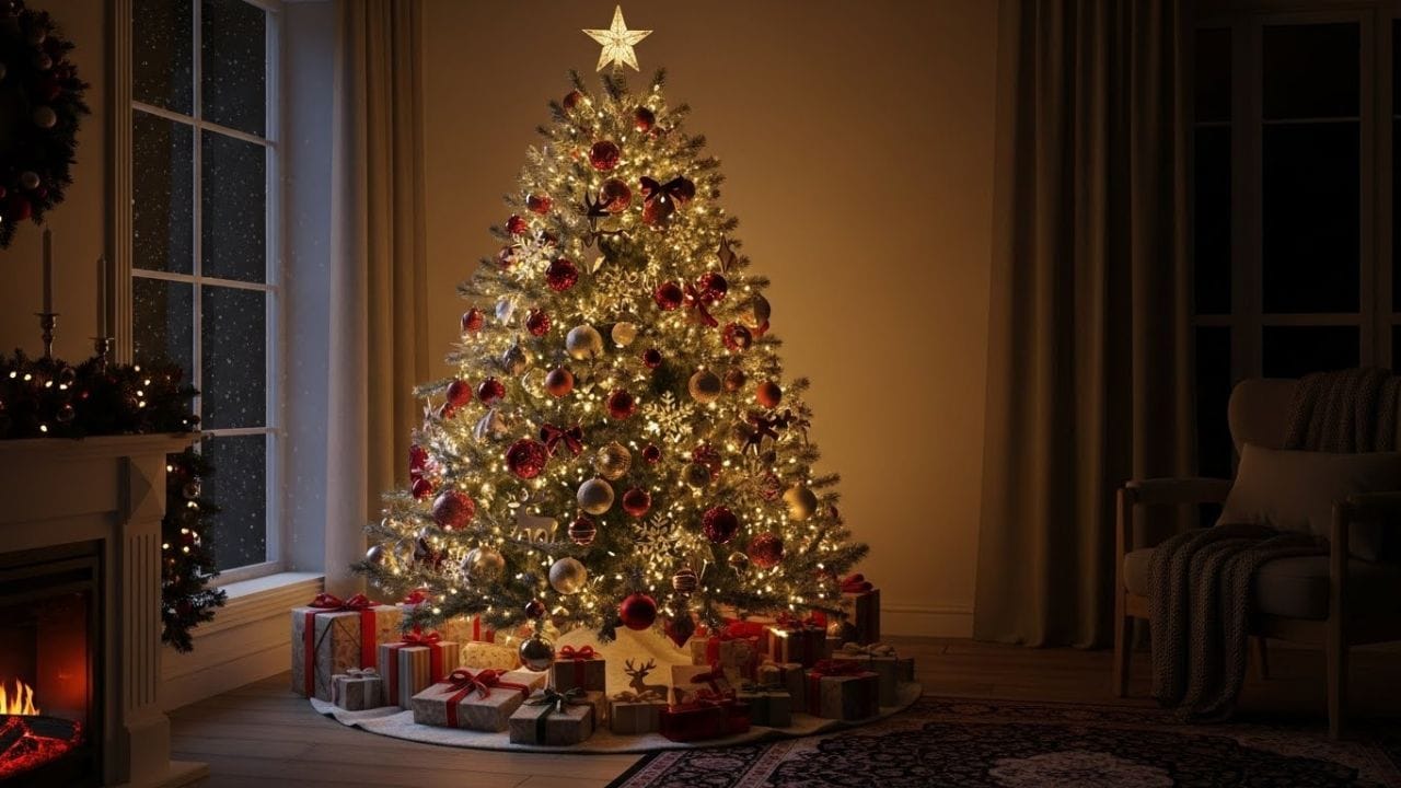 નાતાલ અને લાલ રંગ - મધ્ય યુગ દરમિયાન યુરોપના ઘણા ભાગોમાં નાતાલની પૂર્વસંધ્યાએ સ્વર્ગની વાર્તાઓ પર આધારિત નાટકો ભજવવામાં આવતા હતા. આ વાર્તાઓ એવા લોકોને કહેવામાં આવતી હતી જેઓ વાંચી શકતા ન હતા. ઈડન ગાર્ડનમાં "સ્વર્ગનું વૃક્ષ" અથવા પાઈન વૃક્ષ હતું, જેની સાથે લાલ સફરજન બાંધેલા હતા. કારણ કે આ મહિના દરમિયાન સફરજન અને હોલી બેરી સરળતાથી ઉપલબ્ધ હતા. તેથી આ ફળોનો ઉપયોગ સજાવટ તરીકે થતો હતો. તેથી ક્રિસમસ પર લાલ રંગનો ઉપયોગ પરંપરાગત રીતે વધ્યો. વધુમાં સાન્તાક્લોઝનો ડ્રેસ અને ટોપી નાતાલ પર લાલ રંગની લોકપ્રિયતાનું મુખ્ય કારણ છે.