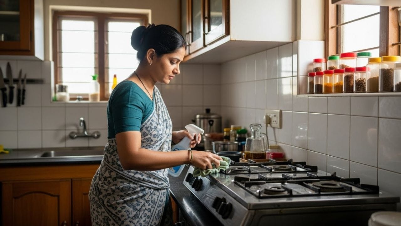 ગેસ કેવી રીતે સાફ કરવો: ગેસ સ્ટવ સાફ કરતાં પહેલા સૌથી મહત્વપૂર્ણ બાબત એ છે કે ગેસને યોગ્ય રીતે બંધ કરો અને તે ઠંડો થાય ત્યાં સુધી રાહ જુઓ. ગેસ ઠંડો થયા પછી એક નાના બાઉલમાં બે ચમચી સફેદ સરકો અને બે ચમચી ખાવાનો સોડા ભેળવો. તેમને એકસાથે મિક્સ કરો અને જ્યારે તેમાં બબલ થવા લાગે ત્યારે પેસ્ટને સ્ટવ પર રેડો.