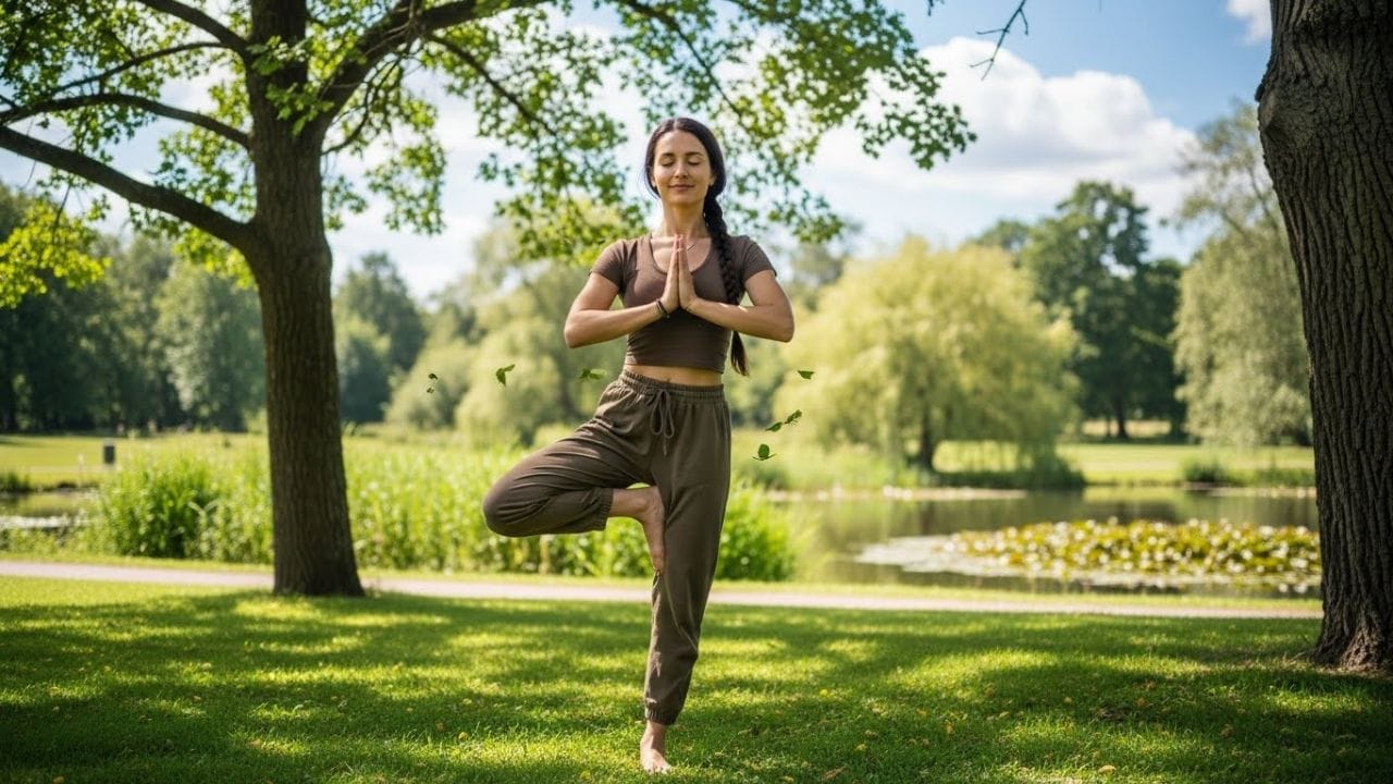 શિયાળાની સવારમાં તમે વૃક્ષાસન કરી શકો છો. આ યોગાસન એક પગ પર ઊભા રહી સંતુલન જાળવવાનું શીખવાડે છે. તે શરીર અને મનને સ્થિર રાખવામાં, ધ્યાન કેન્દ્રિત કરવામાં, તણાવ ઘટાડવામાં અને આખા દિવસ માટે ઊર્જા જાળવવામાં મદદરૂપ થાય છે. (Disclaimer: અહીં આપવામાં આવેલી માહિતી ફક્ત જાણકારી માટે જ છે. યોગ કરવા માટે પહેલા શરીર ફ્લેક્સિબલ હોવું જરુરી છે તેમજ કોઈ નિષ્ણાંતની સલાહ લઈને યોગ કરી શકાય.) ( Credits: AI Generated )