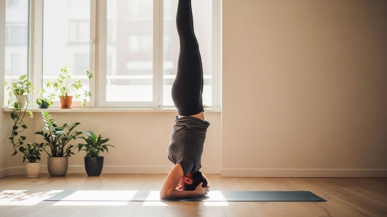 શિયાળાની સવારમાં શીર્ષાસન કરવાથી ઉર્જા અને તાકાત મળે છે. આ તમને આખા દિવસ માટે સક્રિય રાખે છે. સાથે સાથે, તે મનને શાંત રાખવામાં અને આખા શરીરને મજબૂત બનાવવામાં પણ મદદ કરે છે. ( Credits: AI Generated )