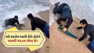 માછલી પકડવા માટે 3 મિત્રોની માથાકુટ, જુઓ આ Funny video, અંતે માછલી હાથમાં આવી કે પાણીમાં ગઈ?