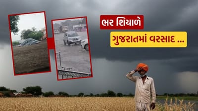 Gujarat Weather : ભર શિયાળે રાજકોટ સહિતના જિલ્લાઓમાં કમોસમી વરસાદ, શિયાળુ પાક પર સંકટ