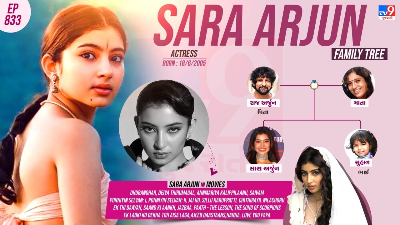 સારા અર્જુન ફિલ્મ ધુરંધરથી ખુબ જ ફેમસ થઈ છે.  પિતા ભાઈ પણ ફિલ્મોમાં કામ કરી ચૂક્યા છે.