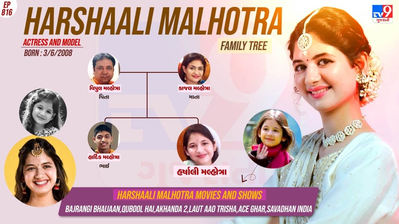 Indian actress Harshaali Malhotra family tree