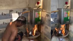 પાણી ગરમ કરવા માટે લગાવ્યો જુગાડ, Watch video