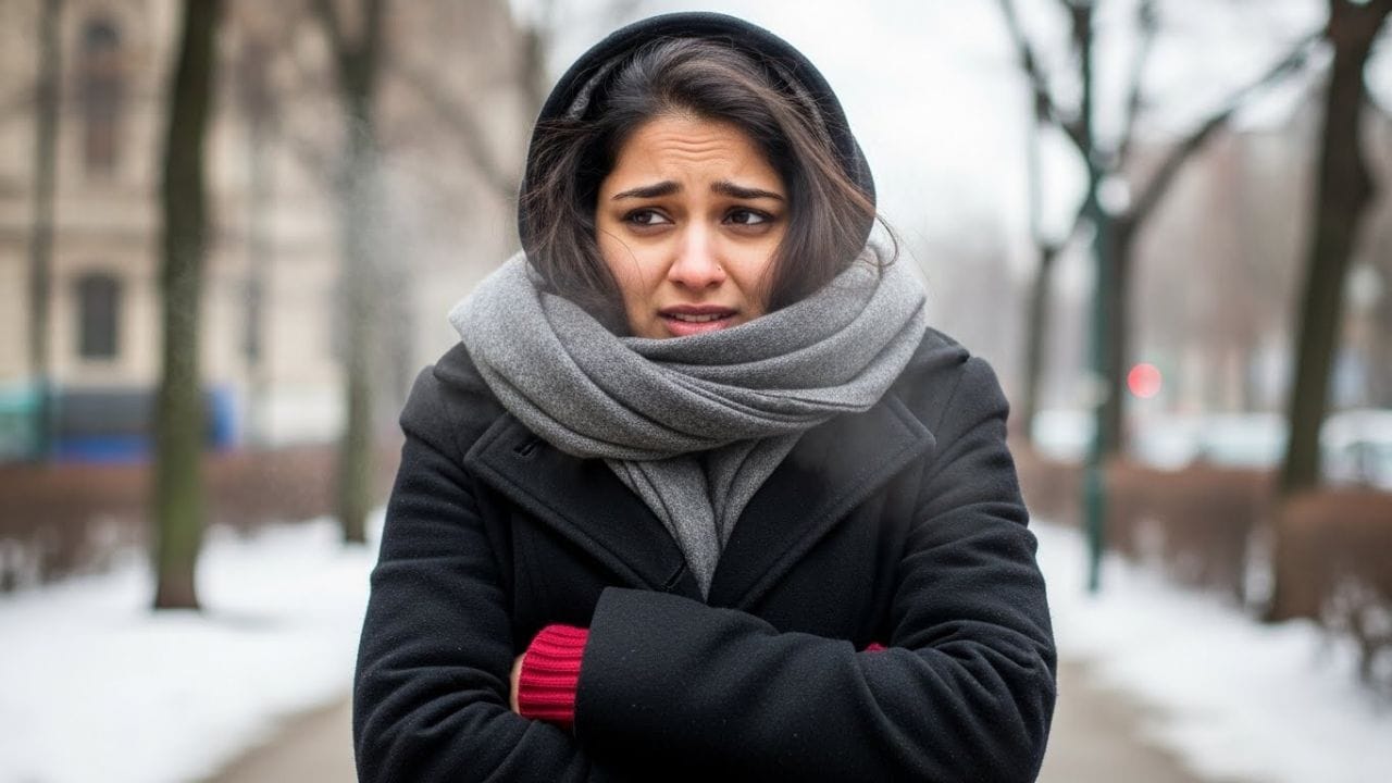 જ્યારે શરીરમાં રક્ત પરિભ્રમણ યોગ્ય રીતે કામ કરતું નથી, ત્યારે હાથ, પગ અને અન્ય અંગો સુધી પૂરતું રક્ત પહોંચતું નથી. રક્ત પ્રવાહ ઓછો થતાં આ ભાગોમાં ઉષ્મા પણ ઘટી જાય છે, જેના કારણે તે વિસ્તારોમાં વધુ ઠંડી લાગવાનો અનુભવ થાય છે. ખાસ કરીને લાંબા સમય સુધી બેસી રહેવું, શારીરિક પ્રવૃત્તિનો અભાવ અથવા કેટલીક શારીરિક પરિસ્થિતિઓના કારણે રક્ત પરિભ્રમણ નબળું પડી શકે છે. આવા સંજોગોમાં શરીરના અંતિમ ભાગો વારંવાર ઠંડા રહેવા લાગે છે અને અસ્વસ્થતા અનુભવાય છે. ( Credits: AI Generated )