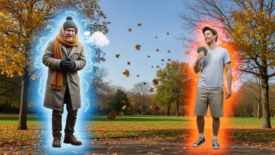 કેટલાક લોકોમાં શરીરનું સામાન્ય તાપમાન અન્ય લોકોની સરખામણીએ સ્વાભાવિક રીતે થોડું ઓછું હોય છે. આવા સંજોગોમાં, આસપાસનું હવામાન સામાન્ય હોવા છતાં પણ તેમને ઠંડી વધારે લાગતી હોય છે. શરીરનું તાપમાન ઓછું હોવાને કારણે રક્તસંચાર અને ઊર્જા ઉત્પન્ન થવાની પ્રક્રિયા પર અસર પડી શકે છે, જેના પરિણામે હાથ-પગ ઠંડા રહેવા, વારંવાર ઠંડી લાગવા જેવી સમસ્યાઓ ઊભી થઈ શકે છે. તેથી આવા લોકોને શિયાળામાં ખાસ કાળજી લેવાની જરૂર પડે. ( Credits: AI Generated )