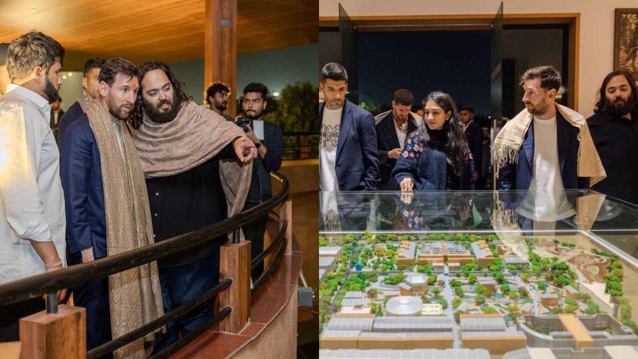 વિશ્વપ્રસિદ્ધ ફૂટબોલ સ્ટાર લિયોનેલ મેસ્સીએ ભારતની મુલાકાત દરમિયાન અનંત અંબાણીના વન્યજીવન બચાવ અને સંરક્ષણ કેન્દ્ર ‘વનતારા’ની મુલાકાત લીધી હતી. આ ખાસ પ્રસંગના ફોટોગ્રાફ્સ બુધવારે રાત્રે જાહેર કરવામાં આવ્યા હતા. વનતારામાં મેસ્સીએ અનંત અંબાણી અને તેમની પત્ની રાધિકા અંબાણી સાથે આરતી કરી હતી અને દેવતાની મૂર્તિ સમક્ષ પ્રણામ કર્યા હતા.