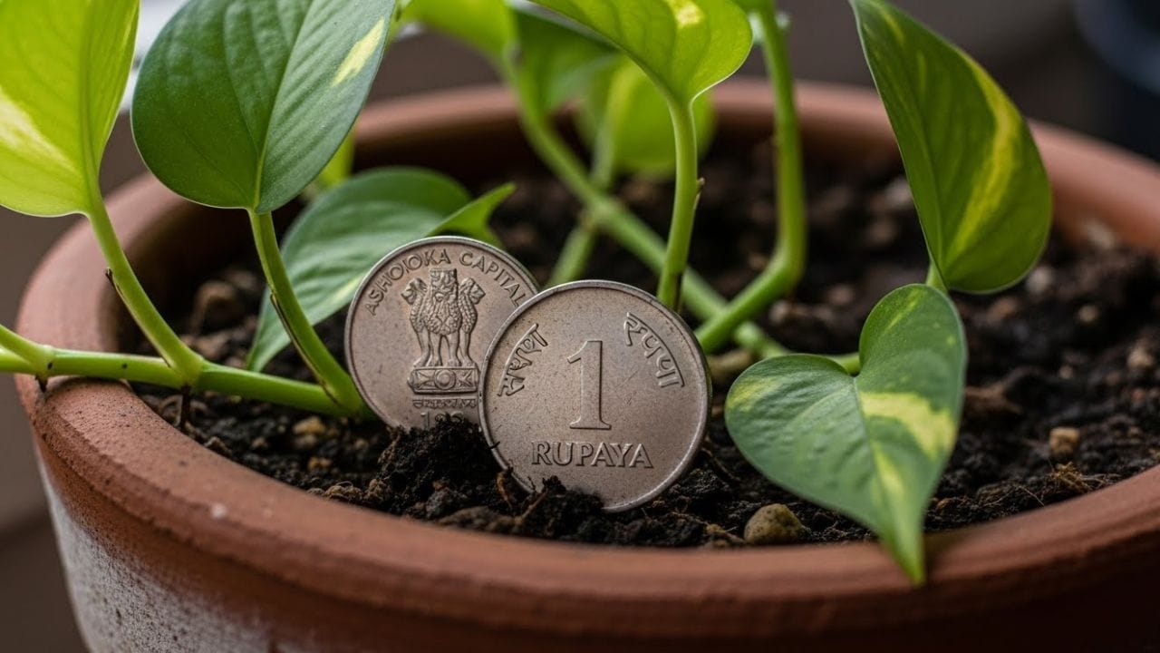 વાસ્તુશાસ્ત્ર અનુસાર, મની પ્લાન્ટ શુક્ર ગ્રહ સાથે પણ સંકળાયેલો છે. શુક્ર ભૌતિક સુખ-સુવિધાઓ અને સમૃદ્ધિ માટે જવાબદાર ગ્રહ છે. મની પ્લાન્ટમાં સિક્કો મુકવાથી શુક્ર મજબૂત બને છે, જેનાથી વ્યક્તિના જીવનમાં સફળતા, સમૃદ્ધિ અને આરામ વધે છે. (Image Credit-Whisk)