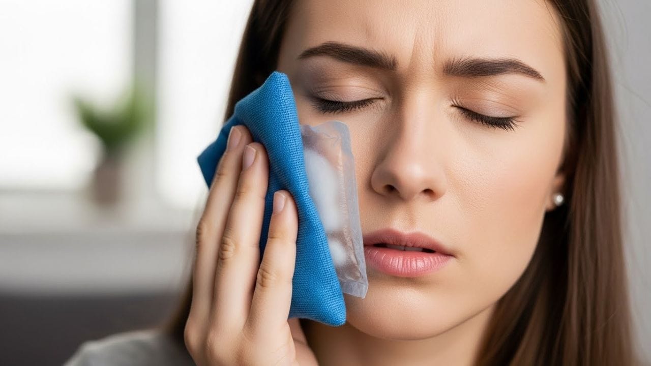 પાતળા કપડામાં બરફના ટુકડા લપેટીને ગાલની બહારના દુખાવાવાળા વિસ્તારમાં 10-15 મિનિટ માટે રાખો. આનાથી સોજો ઓછો થાય છે અને ચેતા સુન્ન થઈ જાય છે, જેનાથી દુખાવો ઓછો થાય છે.