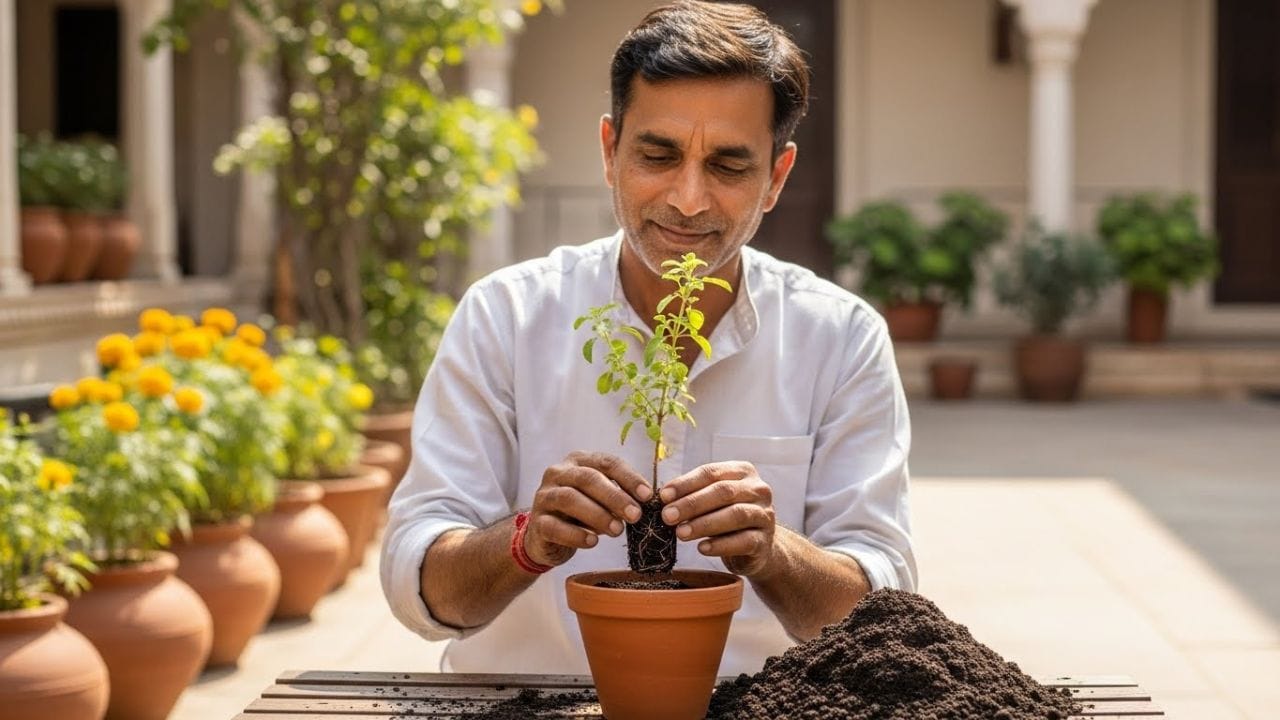 પરંપરાગત રીતે સ્ત્રીઓ દ્વારા તુલસીનો છોડ વાવવાને વધુ શુભ માનવામાં આવે છે. જોકે શાસ્ત્રોમાં ક્યાંય એવું કહેવામાં આવ્યું નથી કે પુરુષો તુલસીનો છોડ વાવી શકતા નથી. તેથી કોઈપણ પછી ભલે તે પુરુષ હોય કે સ્ત્રી તેને વાવી શકે છે.
