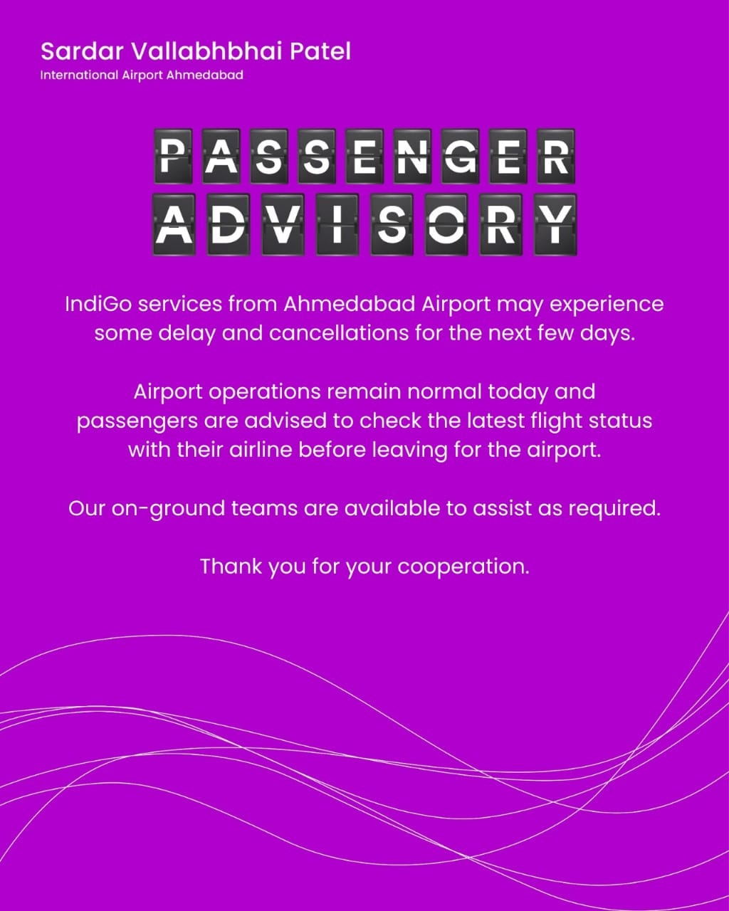 Ahmedabad Airport Advisory